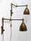 Articulated Brass Wall Lamps or Reading Lights, Germany, 1970s, Set of 2 7