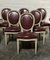 French Dining Chairs in Original Finish with Leather Seats, Set of 8 3