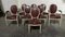 French Dining Chairs in Original Finish with Leather Seats, Set of 8 2