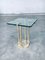 Modernist Patinated Brass & Glass T18 Side Table by Peter Ghyczy, 1970s, Image 13