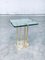 Modernist Patinated Brass & Glass T18 Side Table by Peter Ghyczy, 1970s 1