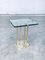 Modernist Patinated Brass & Glass T18 Side Table by Peter Ghyczy, 1970s, Image 1