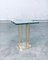 Modernist Patinated Brass & Glass T18 Side Table by Peter Ghyczy, 1970s, Image 8