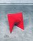 Sgabello postmoderno in fibra di vetro rossa e origami, anni '80, Immagine 11