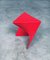 Sgabello postmoderno in fibra di vetro rossa e origami, anni '80, Immagine 3