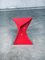 Sgabello postmoderno in fibra di vetro rossa e origami, anni '80, Immagine 7