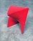 Sgabello postmoderno in fibra di vetro rossa e origami, anni '80, Immagine 1