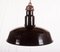 Große schwarz emaillierte tschechische Fabriklampe, 1960er 1