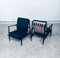 Mid-Century Modern Black Lacquer Lounge Armchair Set, Denmark 1950s, Set of 2 17