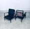 Mid-Century Modern Black Lacquer Lounge Armchair Set, Denmark 1950s, Set of 2, Image 17