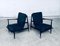 Mid-Century Modern Black Lacquer Lounge Armchair Set, Denmark 1950s, Set of 2 23