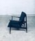 Mid-Century Modern Black Lacquer Lounge Armchair Set, Denmark 1950s, Set of 2, Image 16