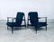 Mid-Century Modern Black Lacquer Lounge Armchair Set, Denmark 1950s, Set of 2 22