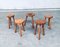 Brutalist Handcrafted Oak Tripod Stools, France, 1930s, Set of 5 10