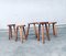 Brutalist Handcrafted Oak Tripod Stools, France, 1930s, Set of 5 15