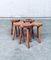 Brutalist Handcrafted Oak Tripod Stools, France, 1930s, Set of 5 13