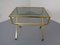 French Brass & Glass Cart with Magazine Rack, 1960s 2