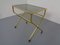 French Brass & Glass Cart with Magazine Rack, 1960s 4
