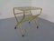 French Brass & Glass Cart with Magazine Rack, 1960s 3