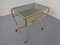 French Brass & Glass Cart with Magazine Rack, 1960s 7