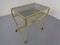 French Brass & Glass Cart with Magazine Rack, 1960s, Image 7