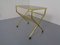 French Brass & Glass Cart with Magazine Rack, 1960s 14