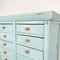 Vintage Industrial Blue Painted Wood Drawer Cabinet 10