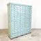 Vintage Industrial Blue Painted Wood Drawer Cabinet 14