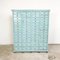 Vintage Industrial Blue Painted Wood Drawer Cabinet 1