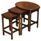 English Hardwood Nesting Tables, 1940s, Set of 3, Image 1