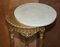 Antique Giltwood Marble Topped Jardiniere Plant Marble Stands, Set of 2 12