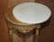 Antique Giltwood Marble Topped Jardiniere Plant Marble Stands, Set of 2, Image 12