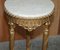 Antique Giltwood Marble Topped Jardiniere Plant Marble Stands, Set of 2 16