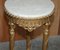 Antique Giltwood Marble Topped Jardiniere Plant Marble Stands, Set of 2, Image 16