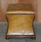 Victorian Tan Brown Leather Ottoman Stool, 1860s 11