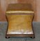 Victorian Tan Brown Leather Ottoman Stool, 1860s, Image 11