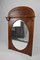 French Art Nouveau Fireplace Mantel Mirror in Carved Walnut, 1910 3