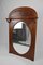 French Art Nouveau Fireplace Mantel Mirror in Carved Walnut, 1910, Image 3