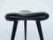 French Stool in Solid Black Lacquered Wood with Anthropomorphic Shape, 1950 3