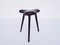 French Stool in Solid Black Lacquered Wood with Anthropomorphic Shape, 1950 2