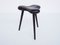 French Stool in Solid Black Lacquered Wood with Anthropomorphic Shape, 1950 1