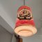 French Red Hand-Painted Glass Ceiling Lamp, 1950s, Image 5