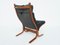 Fauteuils Modèle Siesta en Cuir Noir par Ingmar Relling pour Westnofa, 1960s, Set de 2 6