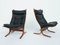 Fauteuils Modèle Siesta en Cuir Noir par Ingmar Relling pour Westnofa, 1960s, Set de 2 1