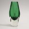 Vintage Italian Green Sommerso Murano Glass Vase, 1970s 1