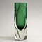 Vintage Italian Green Sommerso Murano Glass Vase, 1970s 7