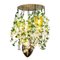 Lampadario rotondo Flower Power fucsia color crema con lampade a forma di uovo in cristallo di Vgnewtrend, Italia, Immagine 1