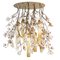 Lampadario grande rotondo Flower Power rosa-crema con tubi in oro a 24k di Vgnewtrend, Italia, Immagine 1