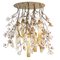 Large Round Flower Power Pink-Cream Magnolia Chandelier with 24k Gold Pipes from VGnewtrend, Italy 1