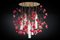 Large Round Flower Power Fuchsia Magnolia Chandelier from VGnewtrend, Italy 2